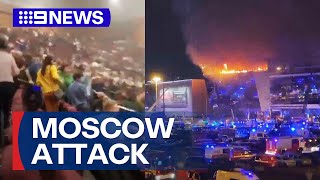 Death toll climbs in Moscow concert hall terror attack  9 News Australia [upl. by Ahse]