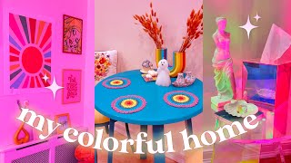 🌈 My colorful NYC apartment makeover  tour retro maximalist aesthetic [upl. by Aihsotal]