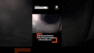 Incredible footage Recon plane battles lightning storm in Hurricane Lees eye [upl. by Suirtemid]