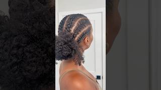 Quick and easy protective hairstyle tutorial feat cornrows into a fun 🤍 4chair naturalhair [upl. by Cosenza]