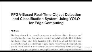 FPGA Based Real Time Object Detection and Classification System Using YOLO for Edge Computing [upl. by Delorenzo]