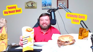 Delicious ASMR Experience Hardees Big Roast Beef amp Crispy Curly Fries [upl. by Zweig]