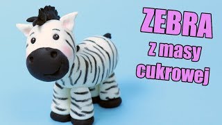 ZEBRA z masy cukrowej tutorial Jak zrobić figurkę zebry  Dekorowanie tortów dla początkujących [upl. by Asirem708]