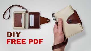 FREE PDF download ⭕FANS😊Leather Midsize Wallet⭕Tutorial Video⭕آموزش و الگوی کیف پول چرم [upl. by Nahshu]