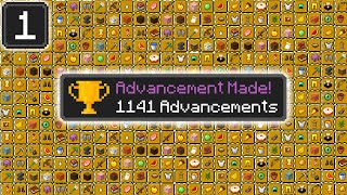 Getting ALL 1141 Advancements in Minecraft  Day 1 [upl. by Noell]