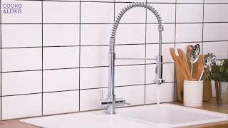 COOKE AND LEWIS PULLOUT SPRAY MONO MIXER KITCHEN TAP CHROME Screwfix [upl. by Alliuqa]