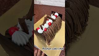 Chocolate roll cake decoration ideas chocolatecake cake shortsfeed shorts trendingshorts [upl. by Norud]