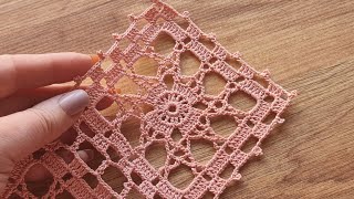 🆕️ Muhteşem Kimsede Yok ⁉️Runner Masa Örtüsü ➖️ Wonderful Square Crochet Knitting [upl. by Larson]