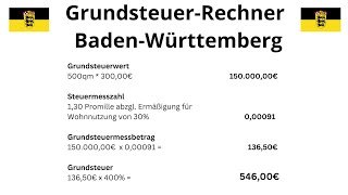 Grundsteuer berechnen 2022 BadenWürttemberg 🏠GrundsteuerRechner BW Feststellung Grundsteuerwert [upl. by Fenn]