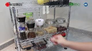 3 Tier Kitchen Rack Wire Racks for Home Storage Organizer [upl. by Aikemet674]