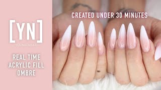 Real Time  Acrylic Fill Ombre  Done In Under 30 Minutes [upl. by Assilana]