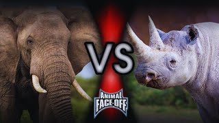 Animal Face Off 212  Elephant vs Rhinoceros [upl. by Sanez]