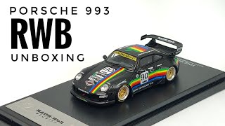 Porsche 993 RWB diecast model unboxing 164 time micro [upl. by Enayr]