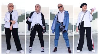 5 WAYS YOU CAN STYLE A WHITE SHIRT  خمس طرق تقدرون اتنسقون فيها قميص ابيض [upl. by Chandal]