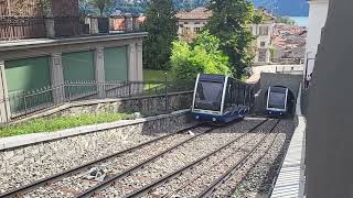 Funicolare Lugano Città–Stazione FFS seit 2016 auch Sassellina genannt Standseilbahn Lugano [upl. by Eelrebmyk995]