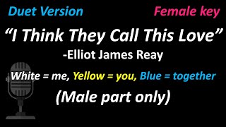 Elliot James Reay  I Think They Call This Love Duet Version  Male Part Only  Cover  Female Key [upl. by Brook]