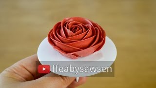 How to pipe the perfect buttercream roses  buttercream rose flower cake decorating tutorial [upl. by Leunamne]