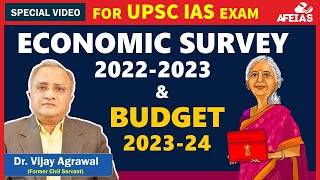 INDIAN BUDGET amp ECONOMIC SURVEY 202324  UPSC CIVIL SERVICES IAS EXAM  Dr Vijay Agrawal  AFEIAS [upl. by Ardnekat]