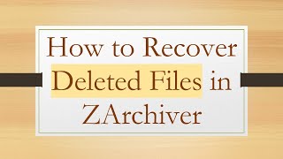 How to Recover Deleted Files in ZArchiver [upl. by Fishman485]