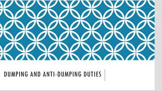 Dumping and antidumping duties [upl. by Riva]