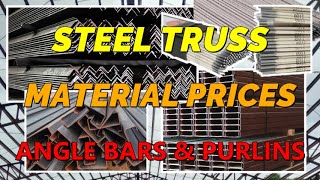 STEEL TRUSS MATERIAL PRICES ANGLE BARS amp PURLINS shorts [upl. by Serrano]