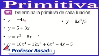 Primitiva o Antiderivada de una función  5 integrales  Video 1 [upl. by Mcarthur]