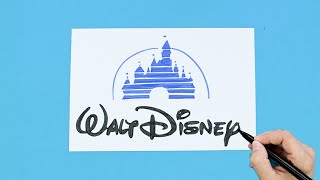 How to draw the Walt Disney logo [upl. by Hennebery]