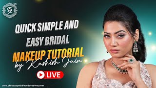 🛑 LIVE  Quick Simple and Easy Bridal Makeup tutorial  Long Lasting Makeup  pkmakeupstudio [upl. by Martinson786]