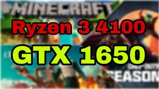 Test Minecraft Fortinte C4 T4 y Warzone 20 T6 en Ryzen 3 4100 y GTX 1650 [upl. by Maighdiln]