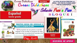 Práctica Social del Lenguaje 3🐬Elaborar un programa de radio🐬6to Grado Español🐬Bloque2🐬V2 [upl. by Adamsen289]