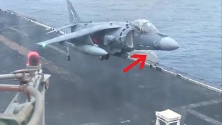 AV8B Harrier Emergency Landing Without Nose Gear [upl. by Talya483]