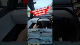 Cybertruck FSD Autopilot Fail Drives aggressively close to semi amp tailgates a car tesla cars [upl. by Handler]