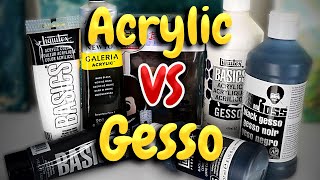 Acrylic Paint VS Gesso Which Is Better For Prepping A Canvas [upl. by Avek]