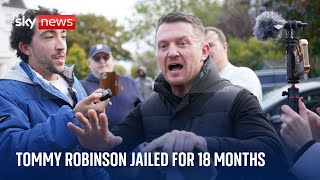 Tommy Robinson jailed after admitting contempt of court [upl. by Eadrahs]