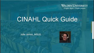 CINAHL Quick Guide at Walden Library [upl. by Eilerua]