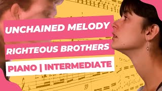 Unchained Melody  Righteous Brothers  Intermediate Piano Sheet Music [upl. by Darlene]