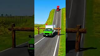 Trucks VS Wooden Obstacle BeamNG Drive [upl. by Avevoneg944]