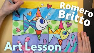 Romero Britto Art Lesson  For kids amp teachers [upl. by Litton]