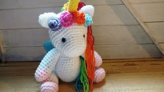 Unicorn crochet amigurumi  Step by Step [upl. by Latnahc]