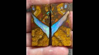 Colorful sliced rough Koroit opal boulderopal koroit koroitopal opal opalizedwood [upl. by Docilla43]