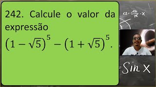 QUESTÃO 242  Binômio de Newton [upl. by Asimaj782]