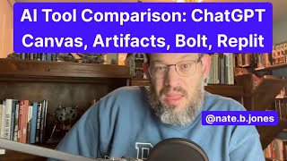 AI Tool Comparison ChatGPT Canvas Artifacts Bolt Replit [upl. by Kcub]