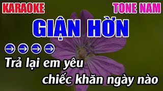 Giận Hờn Karaoke Tone Nam Karaoke 9999  Beat Mới [upl. by Eimaraj]