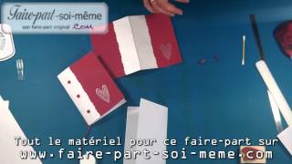 Fairepart de mariage rouge coeur [upl. by Laoj]