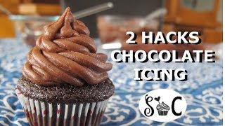 2 easy CHOCOLATE FROSTING HACKS  Sweetwater Cakes [upl. by Naes]