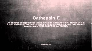 Medical vocabulary What does Cathepsin E mean [upl. by Yticilef]