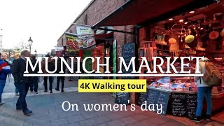 MunichMarket on Womens dayStreet walk 4K [upl. by Enitsenrae]