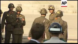 President Santos visits DMZ war memorial [upl. by Dworman947]