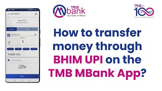 How to transfer money through BHIM UPI on the TMB MBank App  TMB MBank App [upl. by Shalna]