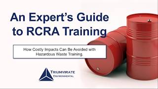 Webinar An Experts Guide to RCRA Training [upl. by Noelc]